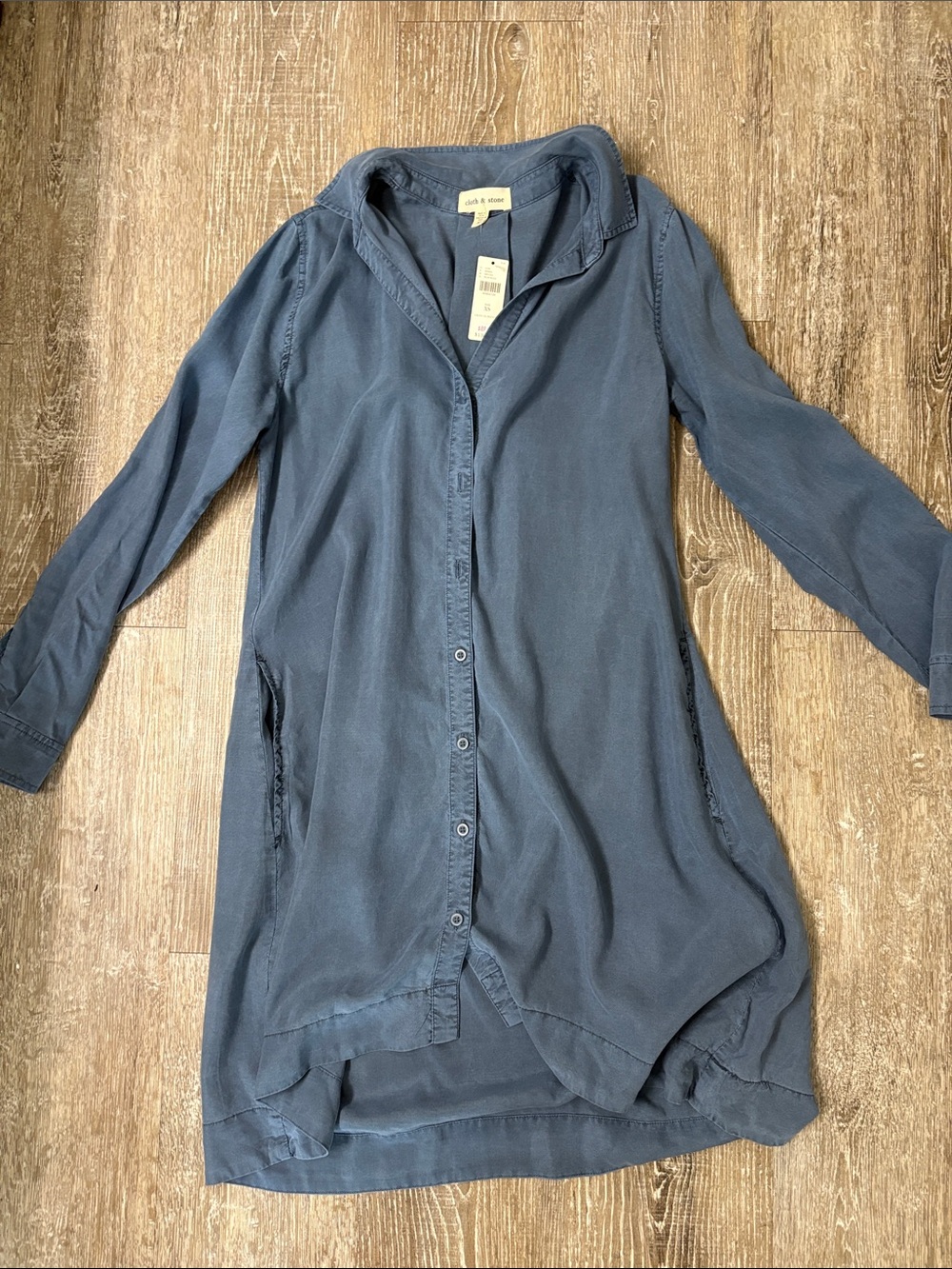 cloth & stone Slate Blue Button-Front Dress